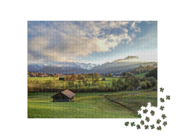 Puzzle 1000 Teile „Blick auf Oberstdorf in den Alpen, Deutschland“