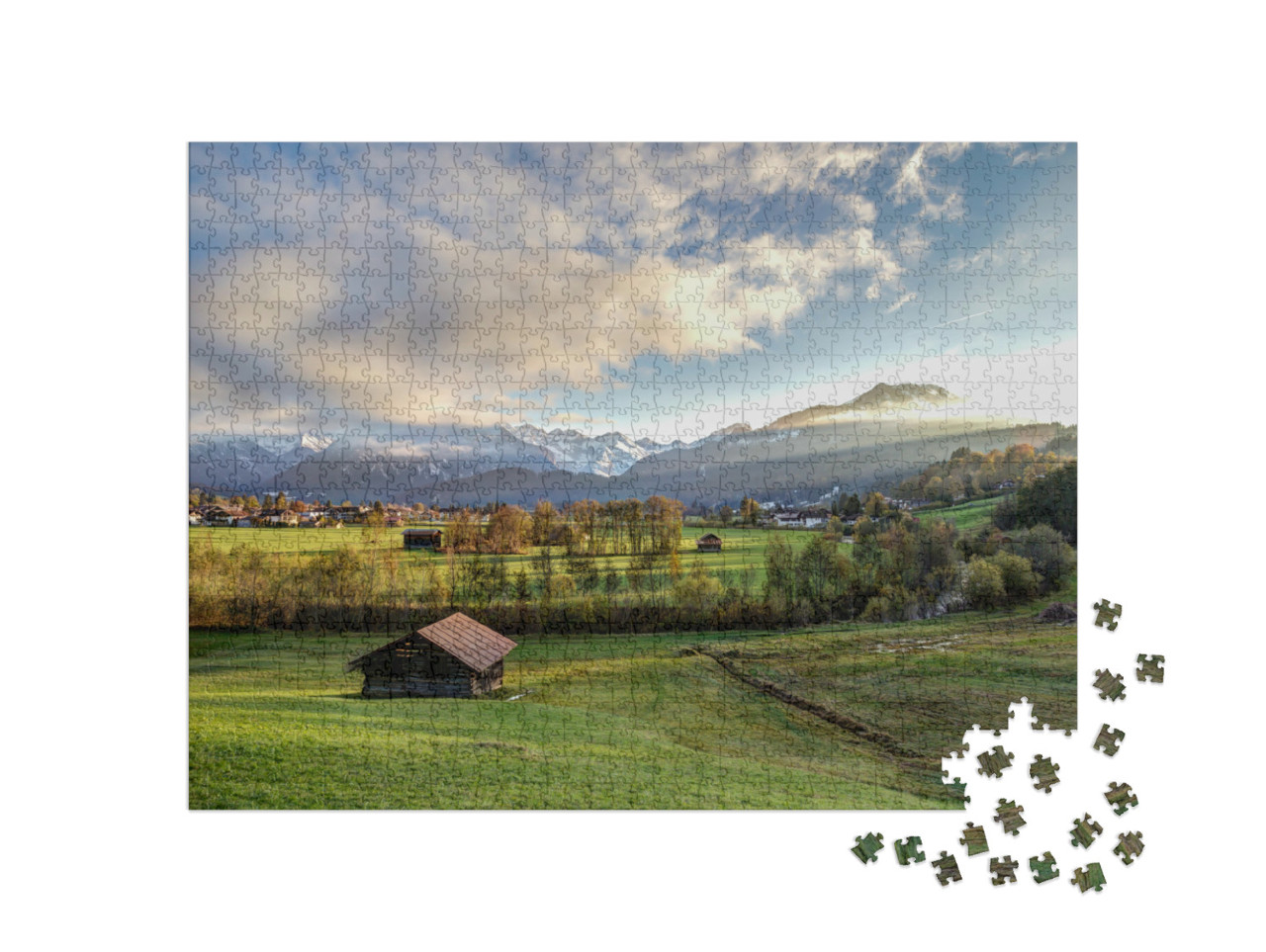 Puzzle 1000 Teile „Blick auf Oberstdorf in den Alpen, Deutschland“