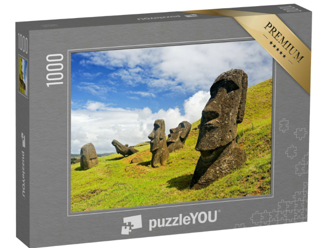 Puzzle 1000 Teile „Steinfiguren Moais im Rapa Nui National Park, Osterinsel, Chile“