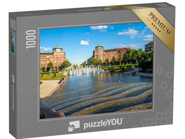 Puzzle 1000 Teile „Park am Wasserturm von Mannheim“