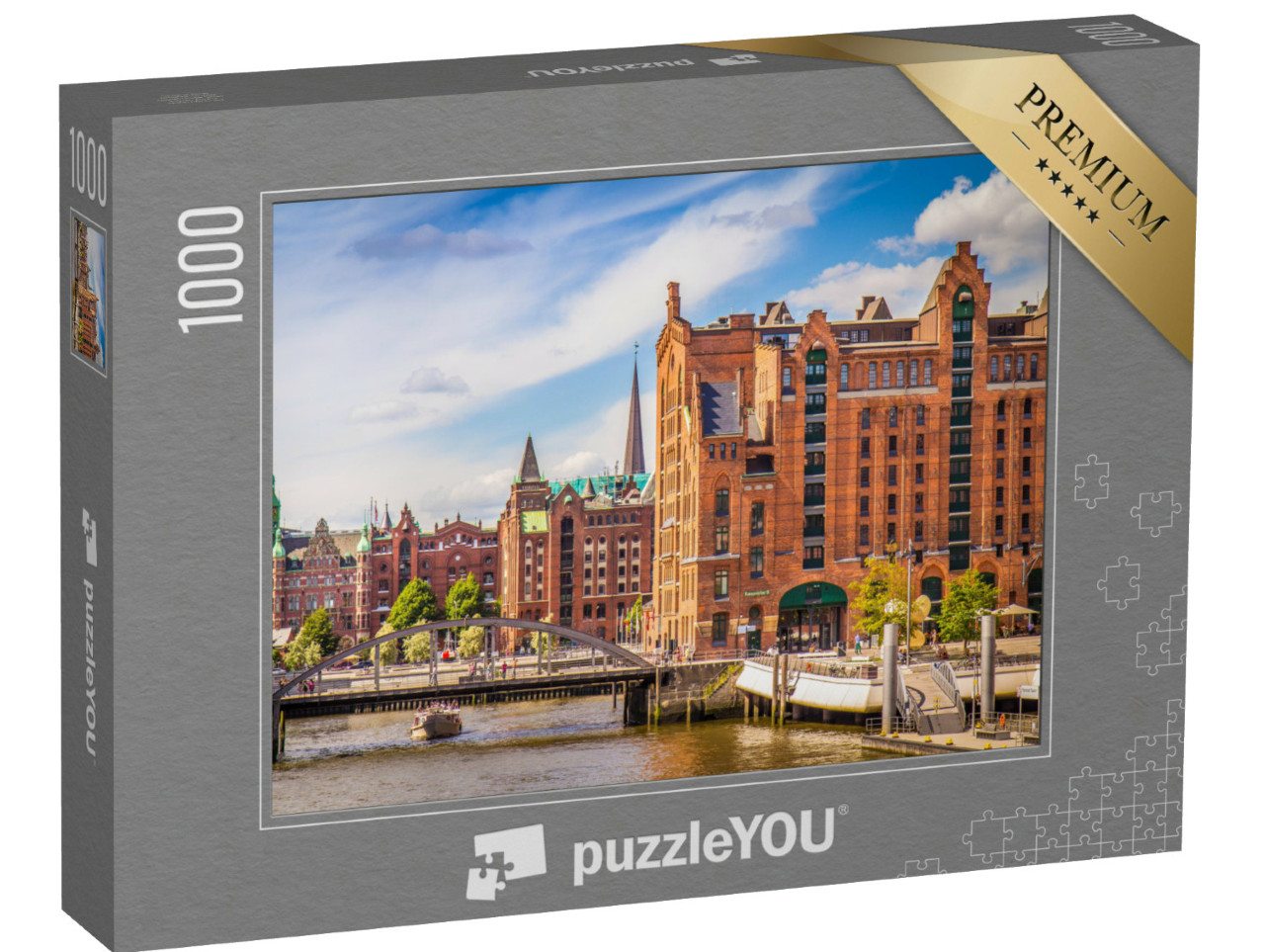 Puzzle 1000 Teile „Speicherstadt in Hamburg im Sommer“