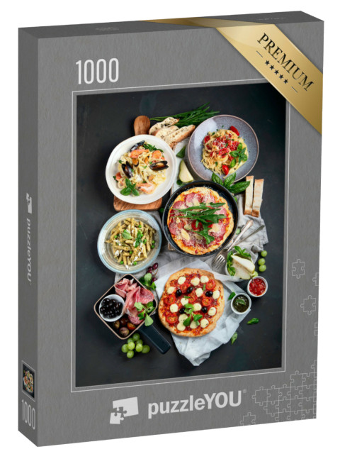 Puzzle 1000 Teile „Pizza, Pasta, Antipasti“