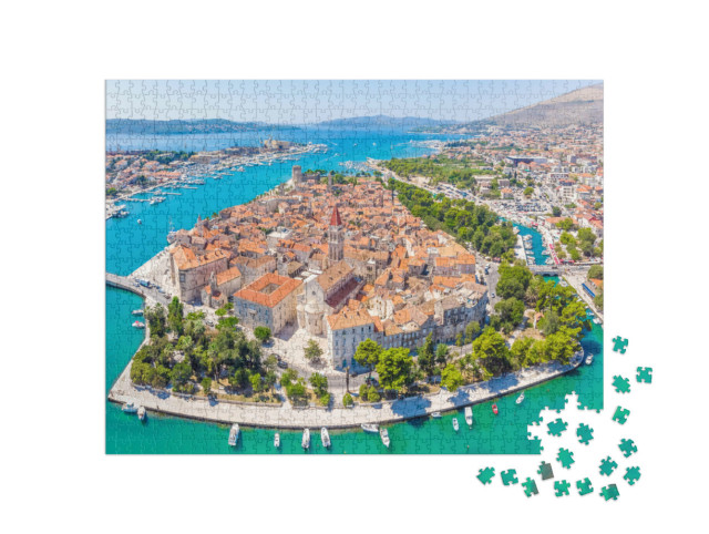 Puzzle 1000 Teile „Sommerliche Luftaufnahme von Trogir, Kroatien“