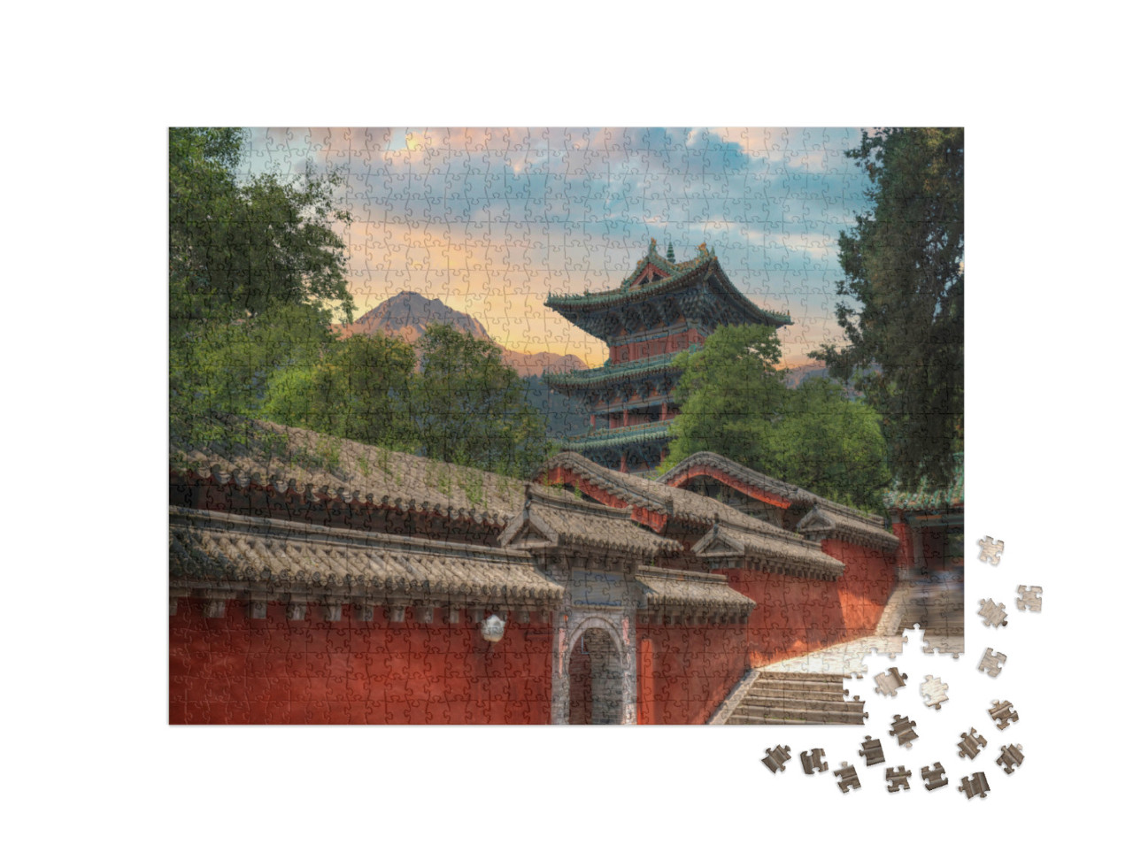 Puzzle 1000 Teile „Shaolin Kloster auf dem Berg Songshan, China“