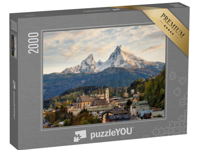 Puzzle 2000 Teile „Berchtesgaden vor dem Watzmann in den bayerischen Alpen“