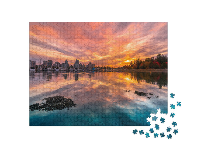 Puzzle 1000 Teile „Stanley Park bei Sonnenuntergang, Vancouver“