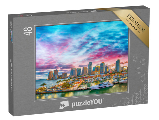 Puzzle 48 Teile „Abenddämmerung über Miami, Florida“