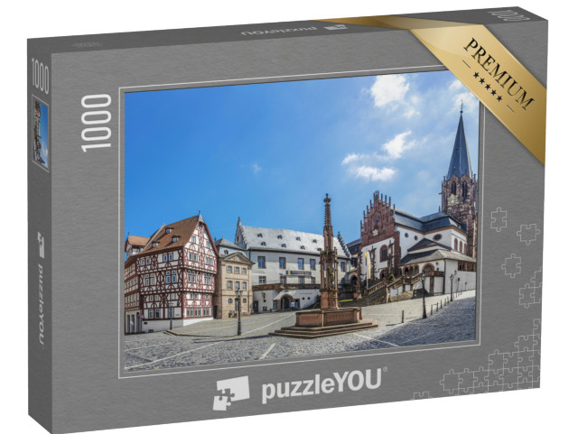 Puzzle 1000 Teile „Wunderschöne Stiftsbasilika in Aschaffenburg, Deutschland“