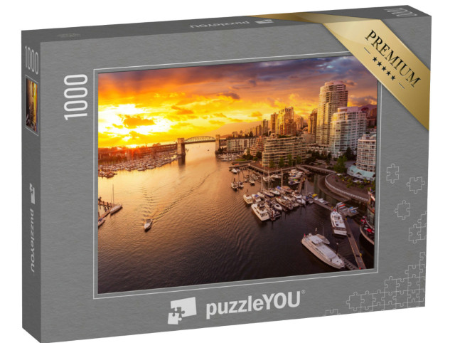 Puzzle 1000 Teile „Burrard Street Bridge und False Creek, Kanada“