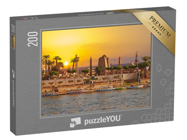 Puzzle 200 Teile „Sonniger Tag am Nil in Luxor, Ägypten“