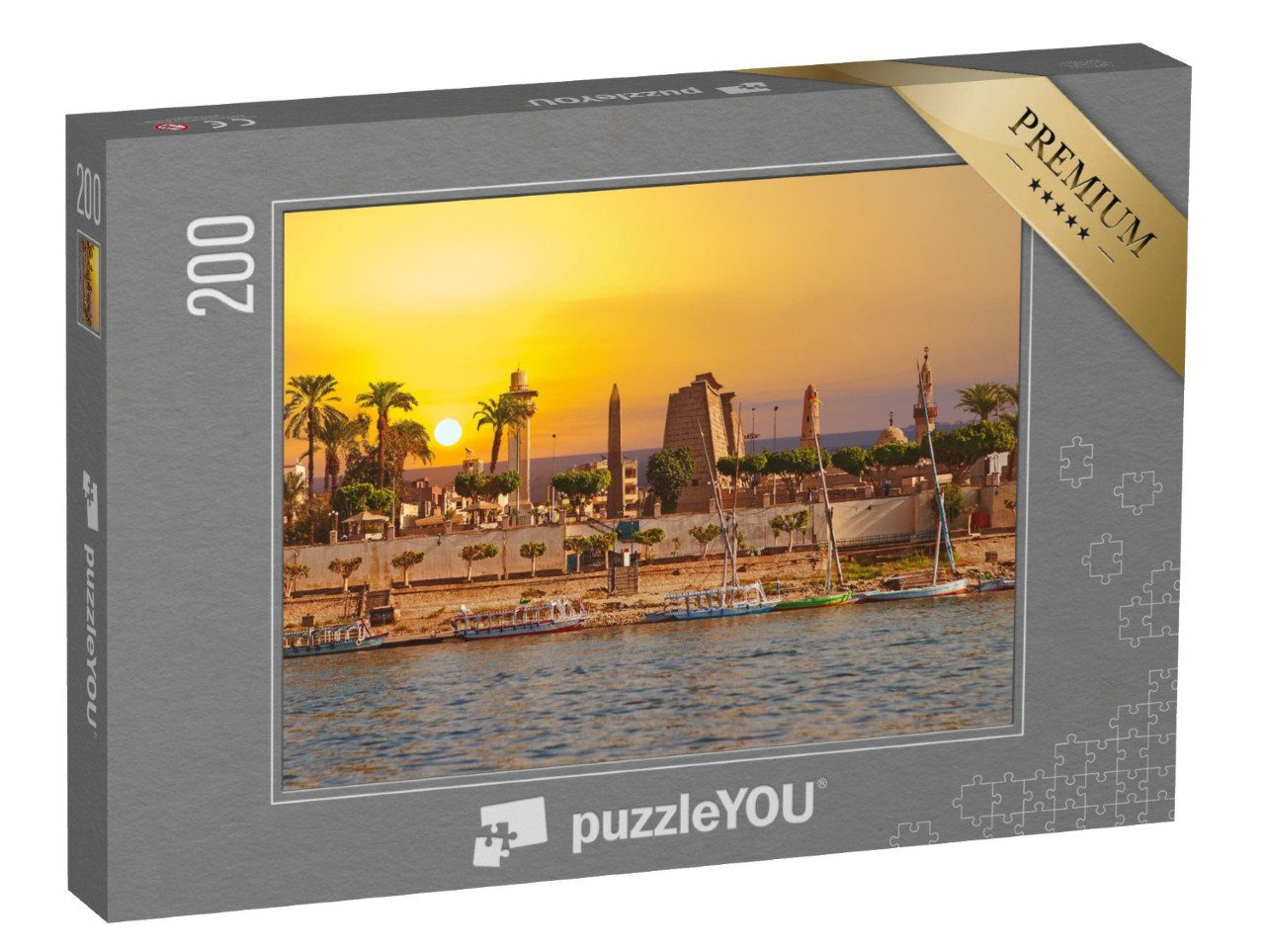 Puzzle 200 Teile „Sonniger Tag am Nil in Luxor, Ägypten“