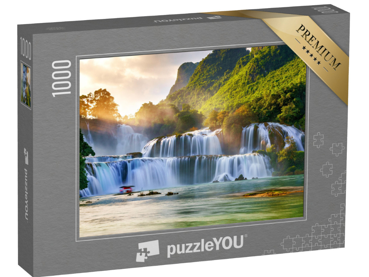 Puzzle 1000 Teile „Luftaufnahme des Wasserfalls Ban Gioc, Cao Bang, Vietnam“