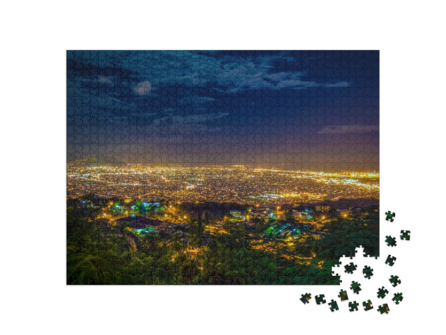 Puzzle 1000 Teile „Nachtansicht von Kingston, Jamaika“