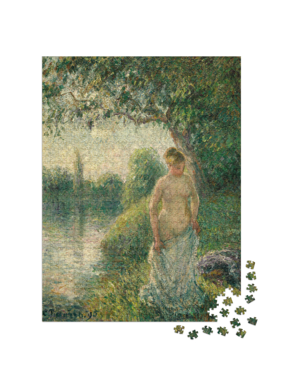 Puzzle 1000 Teile „Camille Pissarro - Der Badende“