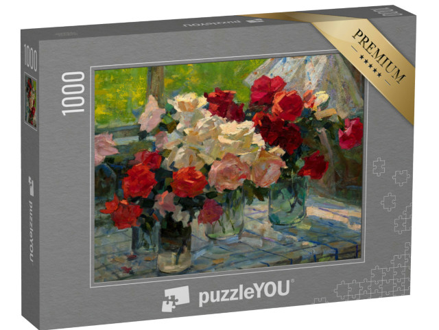 Puzzle 1000 Teile „Stillleben mit Blumensträuße in Vasen “