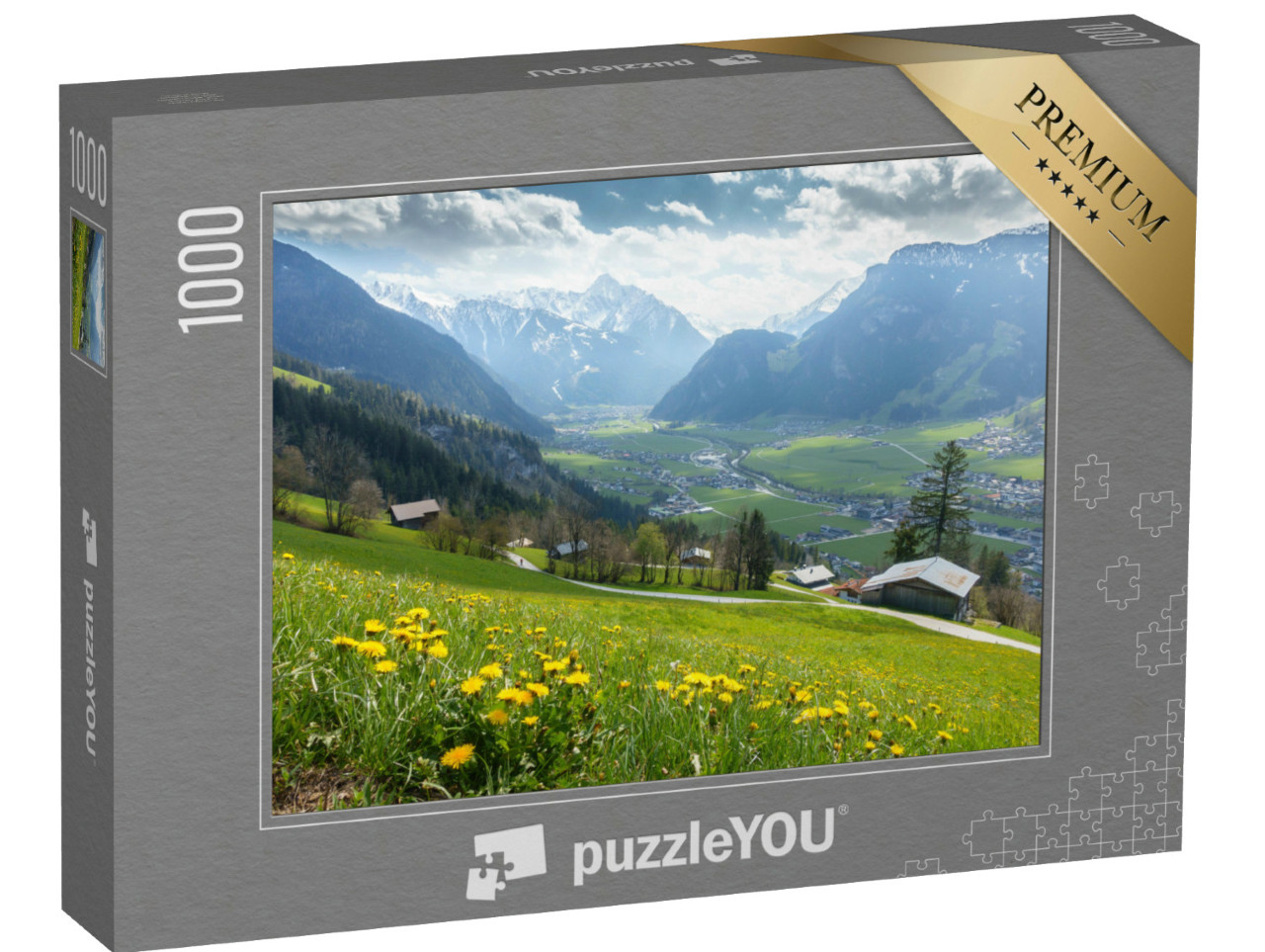 Puzzle 1000 Teile „Blick auf das Tiroler Zillertal“