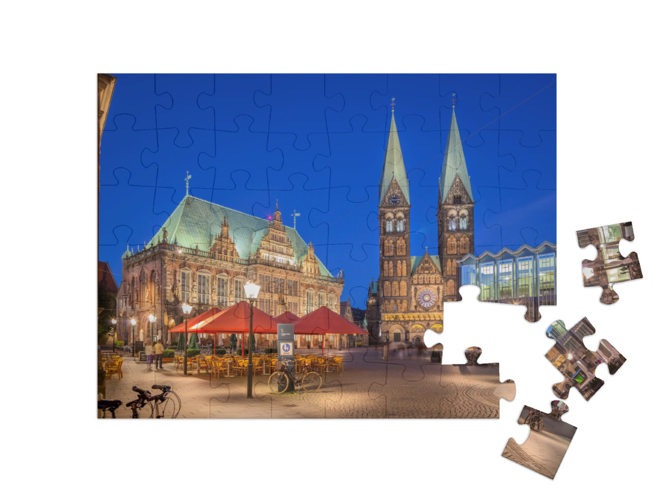 Puzzle 48 Teile „Bremer Marktplatz im Zentrum der Hansestadt Bremen“