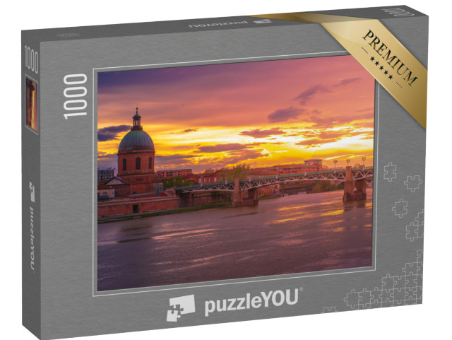 Puzzle 1000 Teile „Kuppel in der Abenddämmerung in Toulouse, Frankreich“