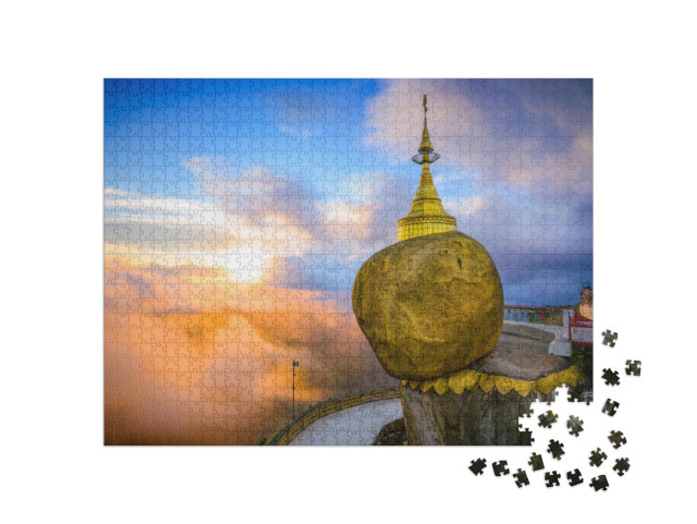 Puzzle 1000 Teile „Goldener Felsen von Kyaiktiyo, Myanmar“