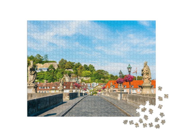 Puzzle 1000 Teile „Alte Mainbrücke in Würzburg, Bayern“