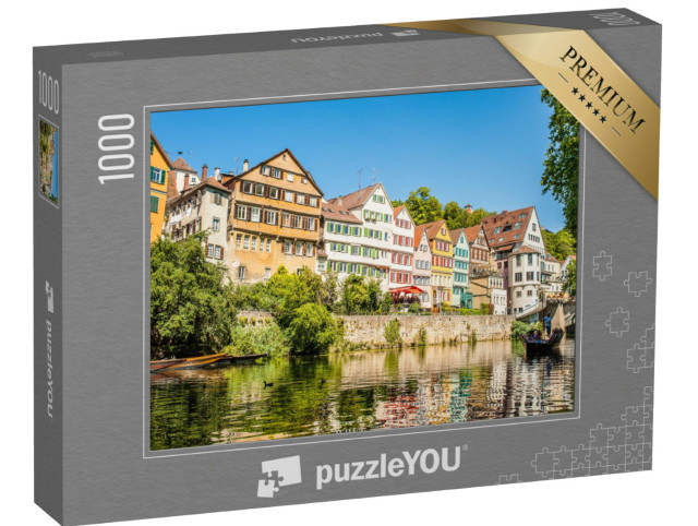 Puzzle 1000 Teile „Blick auf den Neckar und die Altstadt von Tübingen, Deutschland“