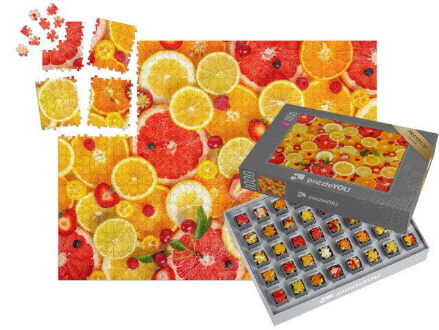 Puzzle „Frisch aufgeschnittene Zitrusfrüchte“ | SMART SORTED® 1000 Teile