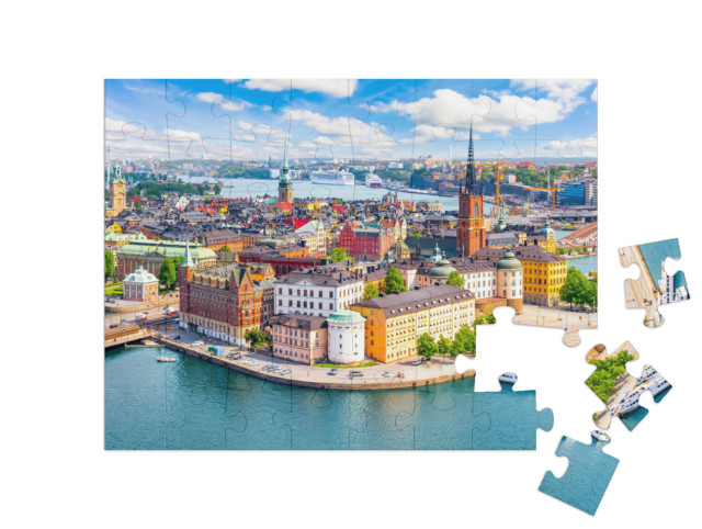 Puzzle 48 Teile „Blick auf die Altstadt von Stockholm, Schweden“