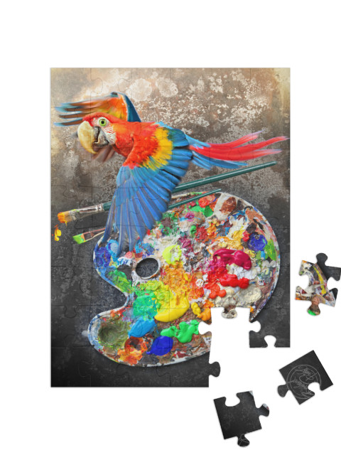 Puzzle 48 Teile „Art Papagei“
