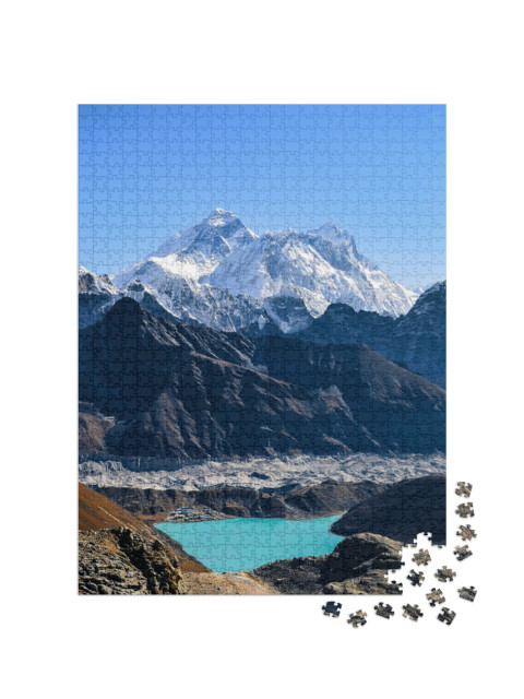 Puzzle 1000 Teile „Mount Everest, Lhotse und Nuptse vom Renjo La-Pass aus gesehen“