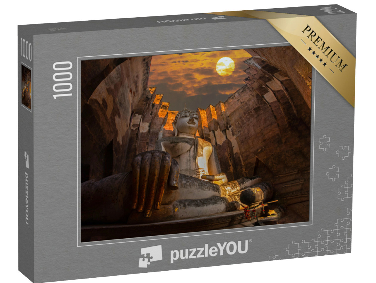 Puzzle 1000 Teile „Buddha-Statue, Wat Si Chum im Geschichtspark Sukhothai, Thailand“