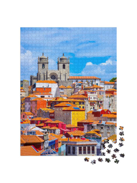 Puzzle 1000 Teile „Blick über die Altstadt von Porto, Portugal“