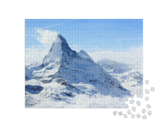 Puzzle 1000 Teile „Winterliches Matterhorn im Nebel“