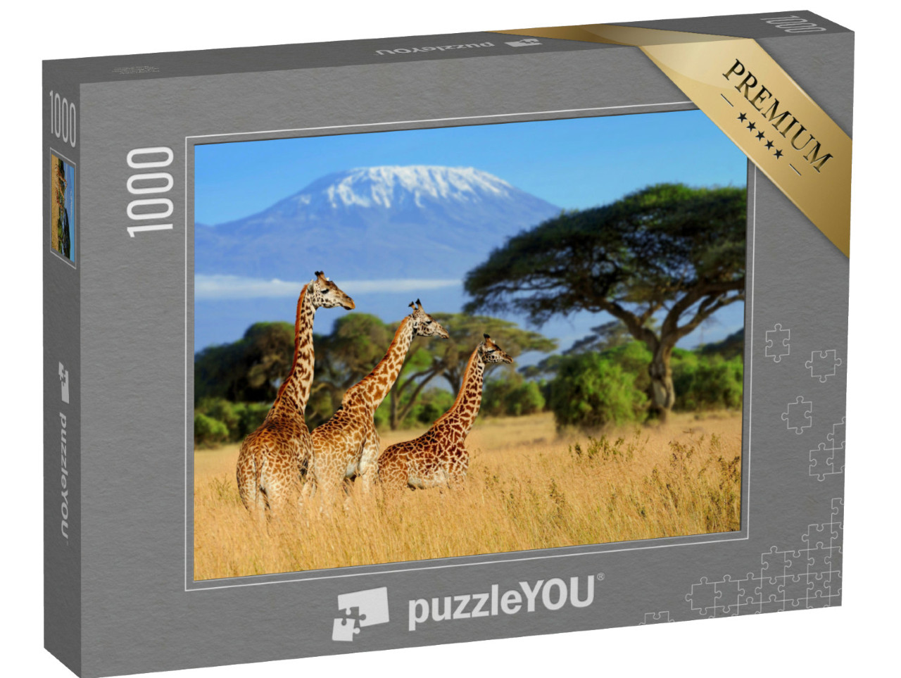 Puzzle 1000 Teile „Giraffen vor dem Kilimandscharo, Nationalpark von Kenia, Afrika“