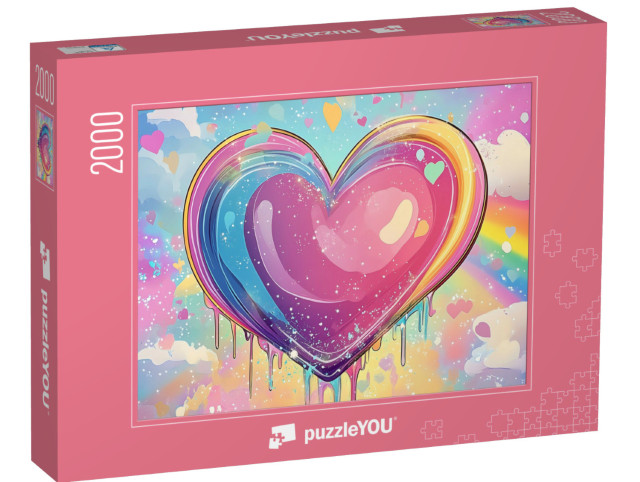 Puzzle 2000 Teile „Regenbogenherz“
