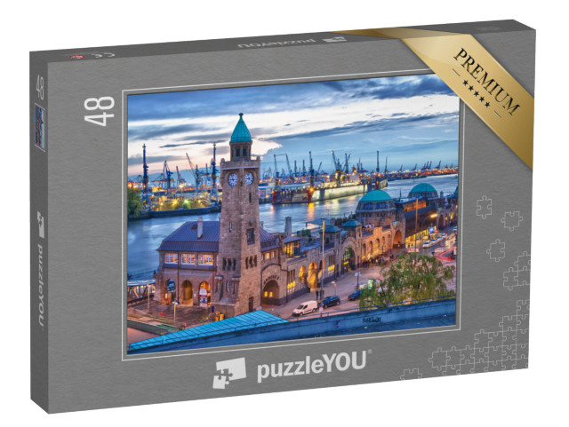 Puzzle 48 Teile „Hamburger Hafen, Deutschland“