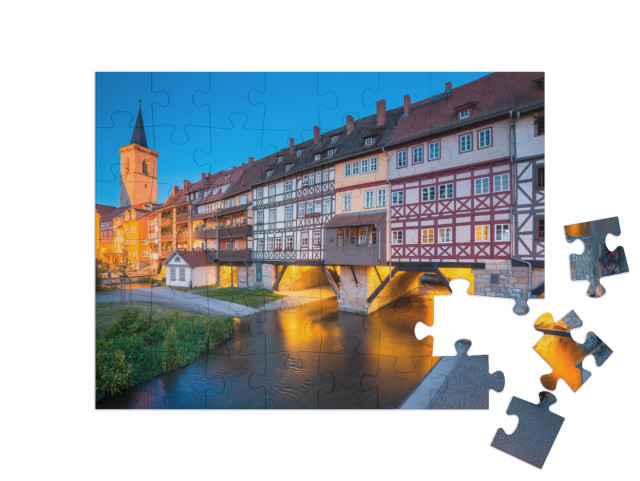 Puzzle 48 Teile „Die Krämerbrücke in Erfurt, Thüringen“