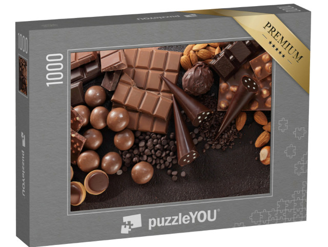 Puzzle 1000 Teile „Sortiment von feinen Pralinen und Schokolade“