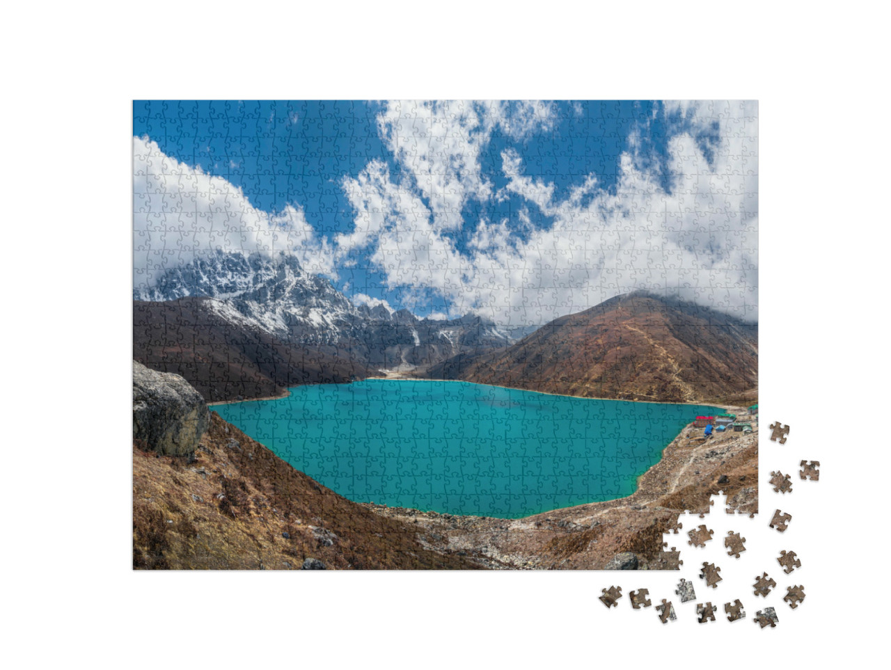 Puzzle 1000 Teile „Wunderschöner Gokyo See und das Dorf Gokyo, Nepal “