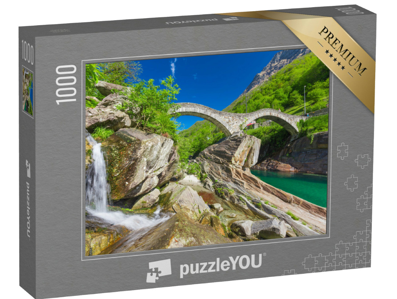 Puzzle 1000 Teile „Doppelbogen-Steinbrücke bei Ponte dei Salti“