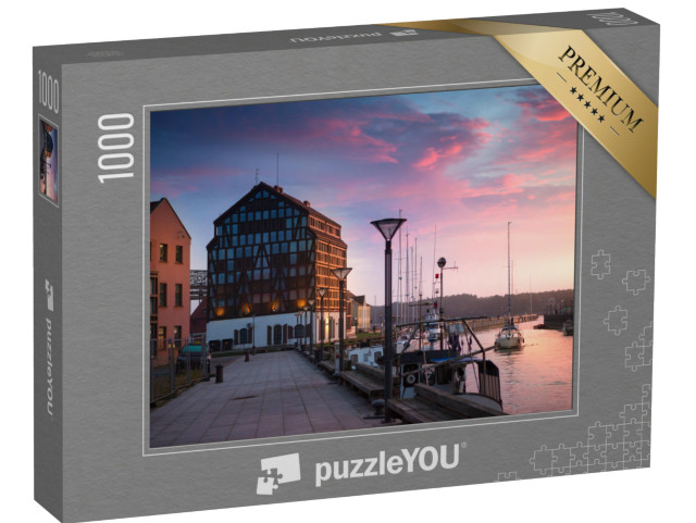 Puzzle 1000 Teile „Sonnenuntergang im Hafen von Klaipeda, Litauen“