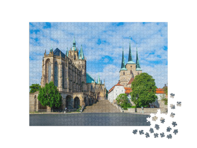 Puzzle 1000 Teile „Domberg von Erfurt, Deutschland“