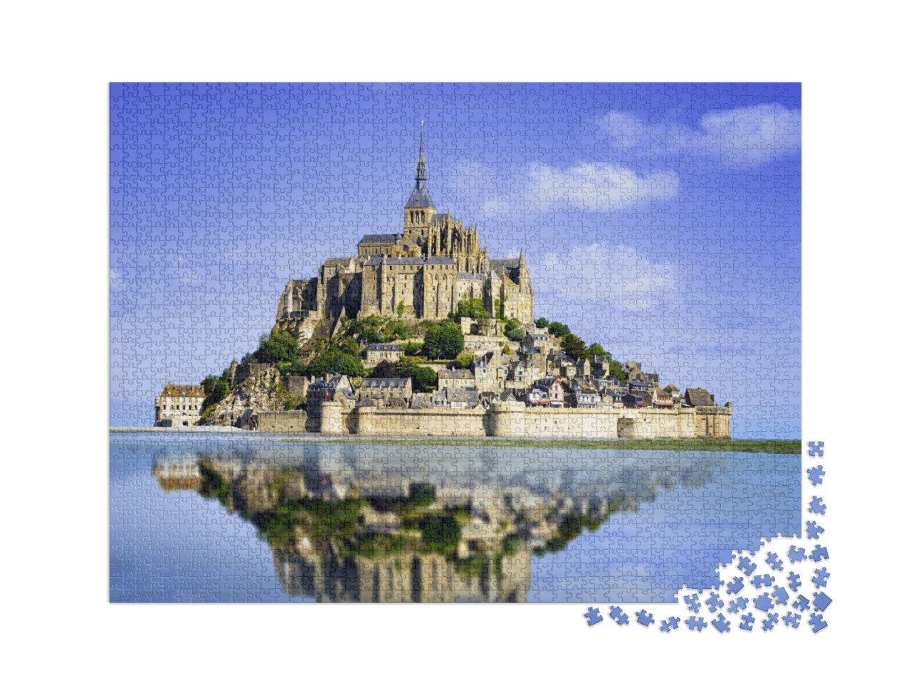 Puzzle 2000 Teile „Die Insel Mont saint Michel, Normandie, Frankreich“