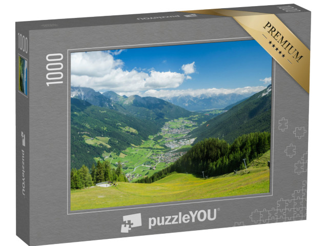 Puzzle 1000 Teile „Blick über das grüne Stubaital“