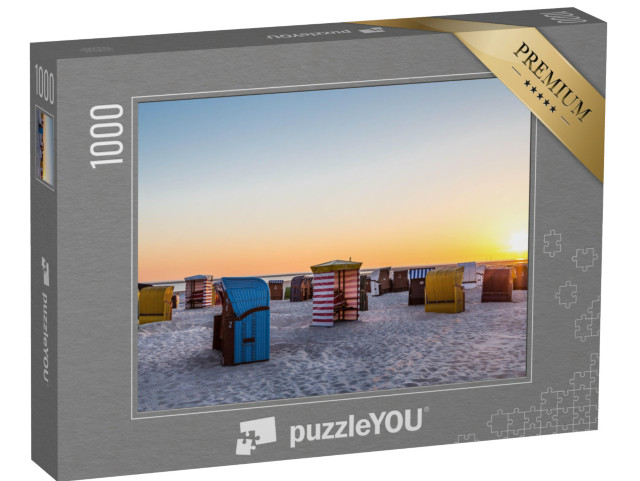 Puzzle 1000 Teile „Sonnenuntergang an der Nordsee, Borkum, Deutschland“