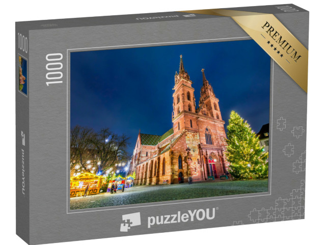 Puzzle 1000 Teile „Weihnachtsmärchenmarkt am Münsterplatz, Basel, Schweiz“