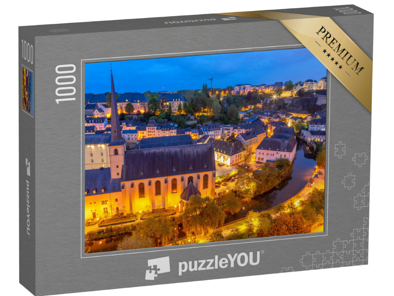 Puzzle 1000 Teile „Flussbiegung der Alzette, Luxemburg-Stadt“