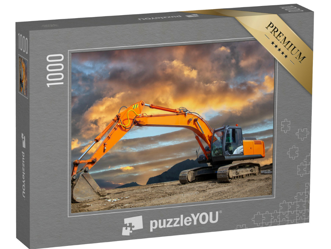 Puzzle 1000 Teile „Ein Raupenbagger auf einer Baustelle“