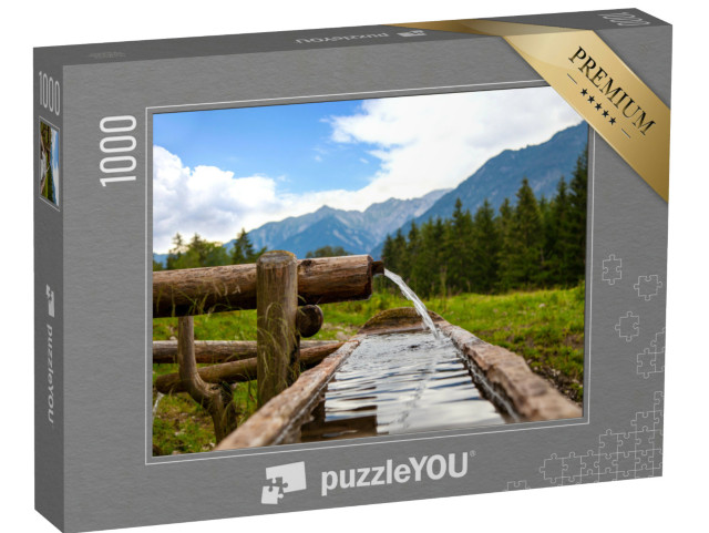 Puzzle 1000 Teile „Natürlicher Baumstamm-Brunnen“