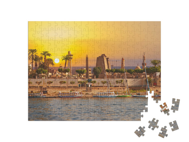 Puzzle 200 Teile „Sonniger Tag am Nil in Luxor, Ägypten“