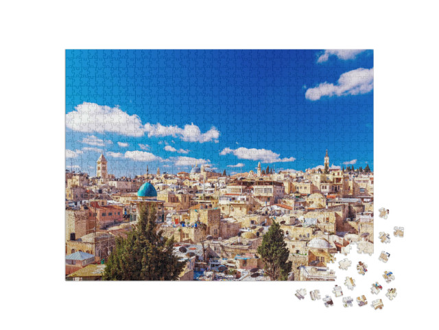 Puzzle 1000 Teile „Dächer der Altstadt von Jerusalem, Israel“